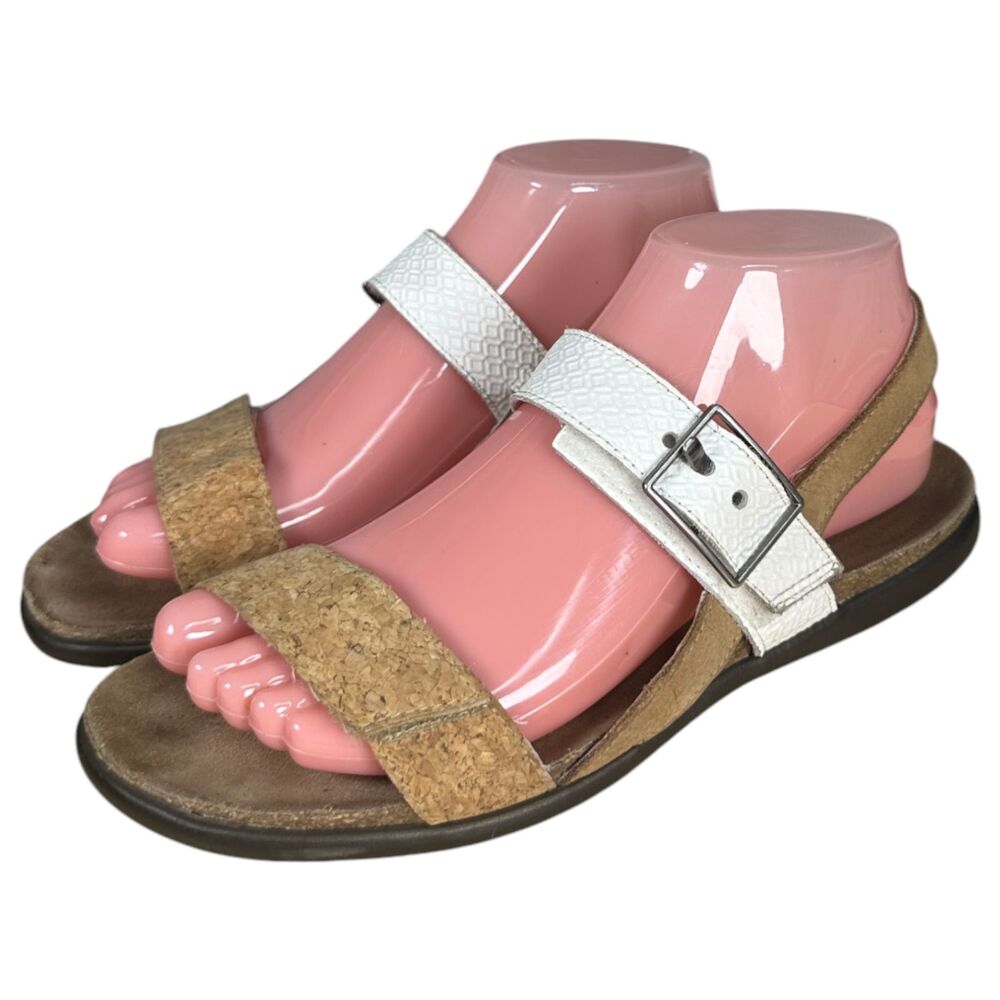 Naot Norah Cork Leather White Diamond Sandals Size EU 38 US 7